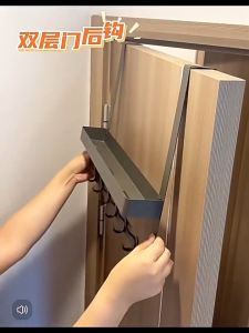 Wall Mounted Clothe Rack Multifunction Metal Hanging Door Hooks Drill-Free Kitchen Storage Organizer