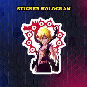 Stiker Hologram Meliodas nanatsu no taizai1 ukuran 7 cm