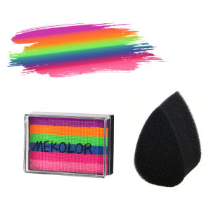 25g Water-Based Face & Body Paint Split Cake with Sponges Neon Fluorescent Glow in The Dark for Halloween & Christmas Party