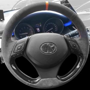 Kaly Customized car Steering Wheel Cover for For Toyota C-HR CHR DIY Suede Style Full Coverage Style CHR Car Accessory 2B5Z7
