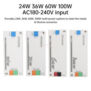 24V dẫn Bộ nguồn Bộ điều khiển điện áp không đổi 24W/36W/60W/100W cho dải đèn tủ (AC 180-240V đầu vào)