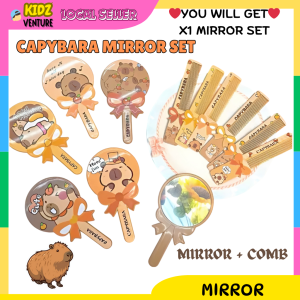 (READY STOCK) Stitch Mirror Comb Set 2 in 1 Cute Kids Pocket Makeup梳子镜子套装史迪奇儿童便携化妆组合beg cermin sikat comel mudah dibawa