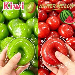 In Stock Kiwi & Watermelon Slush Squeeze Ball Squishy Fidget Toy Crunchy Sound Handmade Squishy Ball Realistic Simulation Fruit Decompress Toy