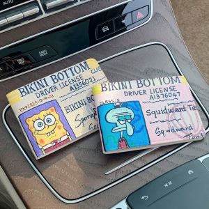SOTOP หนวด Squidward กระเป๋าใบขับขี่การ์ตูน หนังพียู Eugene h.krabs ที่ใส่บัตร SpongeBob แฟชั่นสำหรับผู้หญิง กระเป๋าใส่บัตร ซองใส่บัตรแพทริค สำหรับผู้หญิง