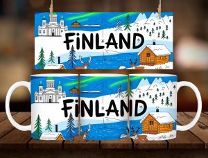 FINLAND MUG DESIGN 11oz with BOX SOUVENIR * 1 PC MUG WITH BOX *