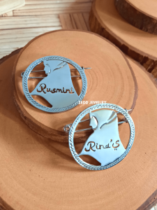 Bros Nama - Bros Jilbab Hijab - Zedd Jewelry: Warna Silver Emas dan Rosegold Tahan Lama Anti Karat - Cantik Berkualitas Cocok Untuk Kado Hadiah - Erna Fa3 Brooch: Brass Stainless 18K Gold Plated - COD Bayar Di Tempat
