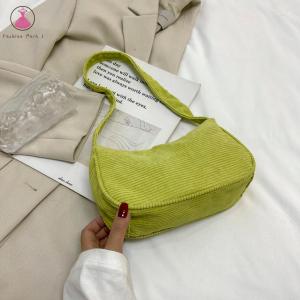 [Mới] Túi màu trơn nách nhung kẻ thời trang cho nữ Túi đeo Vai Ví nhỏ thường ngày