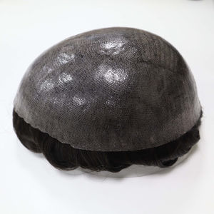 8*10 Inch Super Thin Skin V-looped Hair Replacement Wigs Human Hair Men Toupee Trimmable