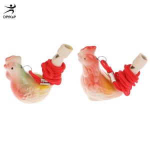 DP🔊🔥🔥🔥 1ชิ้นนกหวีดนกน้ำเซรามิกสีรูปวาดสุ่มนกหวีดนกน้ำเครื่องดนตรีน่ารักทีมกีฬากลางแจ้ง