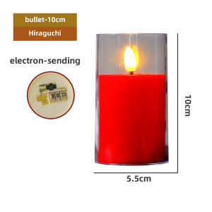 เทียนอิเล็กทรอนิกส์ เทียนพลาสติกสีแดงสไตล์จีน มีครอบสูงโปร่งใส เทียนงาน แต่งงาน อุปกรณ์ถ่ายรูปถ่ายหนัง เทียนประดับร้านอวยการค้าเจริญรุ่งเรื่อง