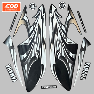 Striping Stiker Yamaha RX KING 2006 Hitam Silver Fullset