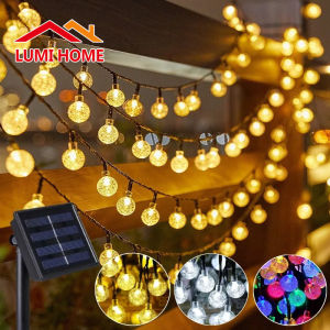 Solar Lights Outdoor LED Globe Fairy String Light Christmas Decoration Garland Waterproof Patio for Garden Party Decor