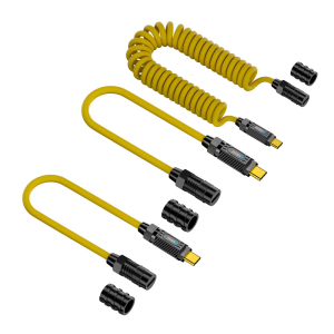 140W Super Fast Charging Data Cable 20Gbps USB C to USB C Spring Cable Type C Spring Retractable Extender Cord