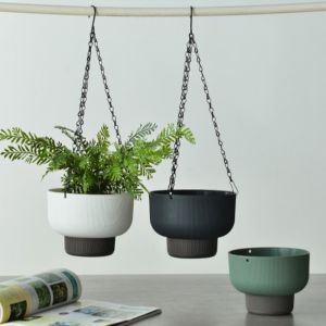 HUGHES Chain Hooks Self Watering Hanging Planters Thickened Drainage Hanging Flower Pots Breathable Detachable Base Suspended Basket Indoor Plants