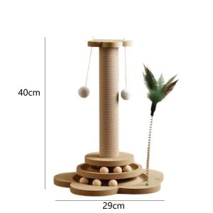 Lovinland Wooden Cat Tree Tower for Indoor Cats Luxury Modern Wooden Tower with Plush Lounge Hammock & Scratching Posts Space Capsule Ladder Dangling Ball Cat Climbing Frame(Ready stock in Philippines)