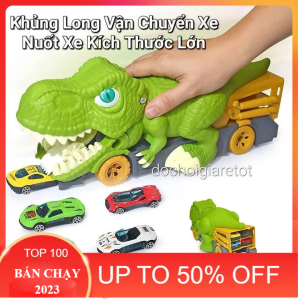 (Sẵn) Đồ chơi khủng long bạo chúa táp nuốt xe ô tô tặng kèm nhiều xe hợp kim kích thước LỚN cho bé