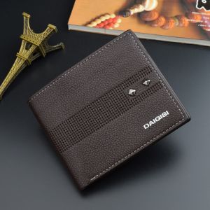 DAIQISI 0018-1 DOMPET UANG BIFOLD LIPAT PRIA TEBAL BAHAN SINTETIS