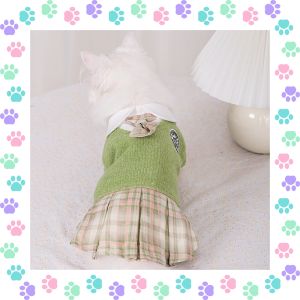 【Customer favorite】 Whisker Dog Cat JK Dress for Female Pet Clothes Shih Tzu Puppy Cat Skirt