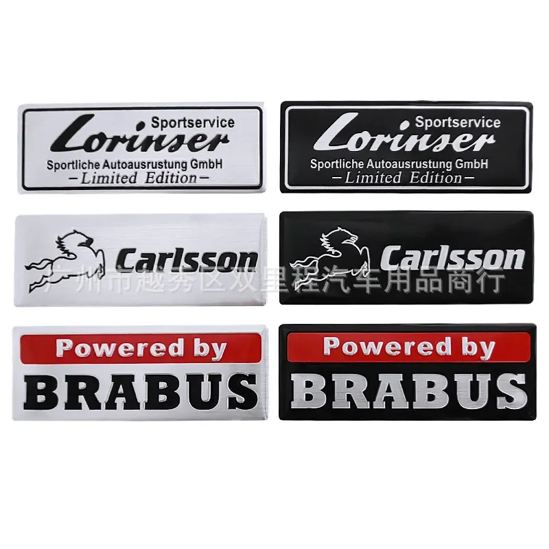 Metal logo for Mercedes Benz BRABUS Lorinser Carlsson Side emblem Rear  trunk sticker Fender rim badge modified nameplate Decoration