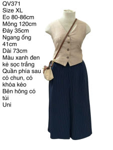 Quần ống rộng nữ hàng si V.I.P - uni Nhật (Secondhand) Chất liệu size ghi trên hình