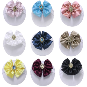 Big Bowknot Hairband Satin Bows Headband Large Bow Headwrap Baby Christening Headbands Newborn Nylon Elastic Turban