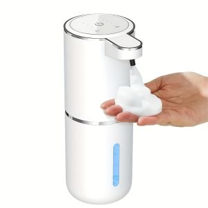 1pc AutoSense 380mL Contactless Soap Dispenser Wall Mountable IPX5 Waterproof Lead-Free Plastic USB Rechargeable with 500mAh Lithium Battery for Bathroom Hand Washing Sanitizer