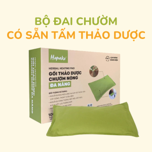 Gối Chườm Thảo Mộc Chườm Nóng Thảo Dược Kê Gáy Cổ Hapaku Làm Nóng Bằng Điện 24V Size 38 x 23 x 4.5cm