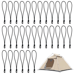 30Pcs 4mmx25cm Heavy Duty Bungee Cord With Hook Clip Elastic Nylon Rope For Sewing Craft Luggage Camping Gear Repair