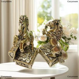 [COD] Cozyroom 1Pcs Zodiac Horse Statue Ornament Gifts Brass Horse Feng Shui Horse Figurine Miniatures Crafts Office Home Decor Accessory