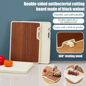 Doublesided plastic cutting board with sharpening stone