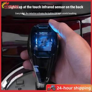 【HOSPORT】Touch Activated Crystal Handles with 7 Light Colors Gear Shift Knob Crystal Gear Shift Knob Compatible with Most Cars