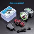 100.000 meter Lampu sorot kepala Senter Kepala Senter Super Terang Kepala Senter Kepala Super Terang Led USB Rechargeable Waterproof Camping Berburu Hiking SENTER KEPALA LED darurat stong light Headlamp berkemah led senter kepala jarak jauh. 