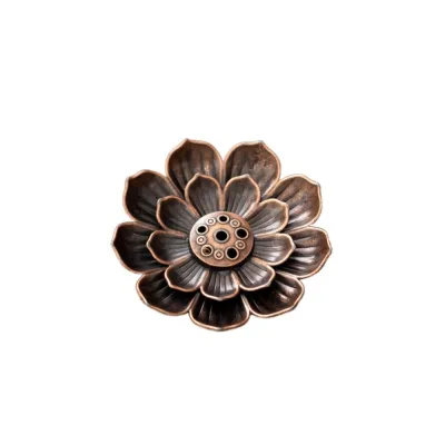 MOXIEQW 2/3 Layer Incense Burner 6 Holes Lotus Design Incense Stick Holder Ornament Vintage Incense Burning Tray Temples Use