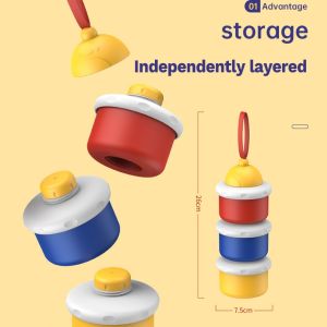 SG Baby Milk Powder Box[Set of 3 Layers]  Independent Stackable Dispenser  Waterproof & Moisture-Proof