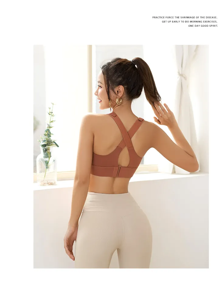 Yoga Bra Women Sportswe Crop Sport Top Adjustable Belt Zipper Running Bras  Push Up Vest Shockproof Underwear Gym Bralette - AliExpress