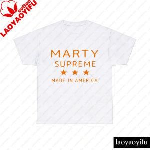 [Local Stock] HBESTY  Marty Supreme Orange Cotton T-Shirt Patriotic Tee Stars The Same Style of Shirt Hip-hop Short Sleeve Summer Tee Graphic T Shirts