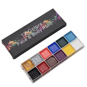 12-Color Face Paint Halloween Body Profession Makeup Hypoallergenic Safe Non-toxic Washable Waterbas