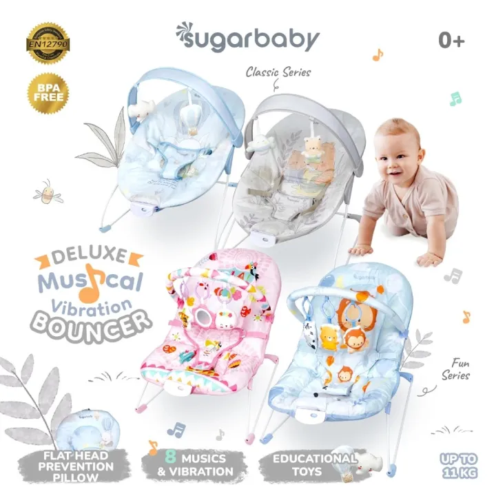 READY%20BANDUNG%20SUGAR%20BABY%20SUGARBABY%20Sugar%20Baby%20New%20Deluxe%20Musical%20Vibration%20Bouncer/Ayunan%20Bayi/Bouncer%20Bayi%20RECLINE%20-%20Image%202