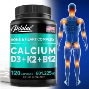 Pslalae PrimeMD 4-in-1 Calcium Supplement - Calcium Vitamins D3 K2 B12 Bone & Body Defense Supplement - 30/60/120 Capsules