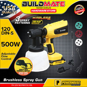 BUILDMATE Powerhouse 20V 1400ML Cordless Spray Gun Brushless with Strong Blow Function UNIT ONLY /SET PHPT