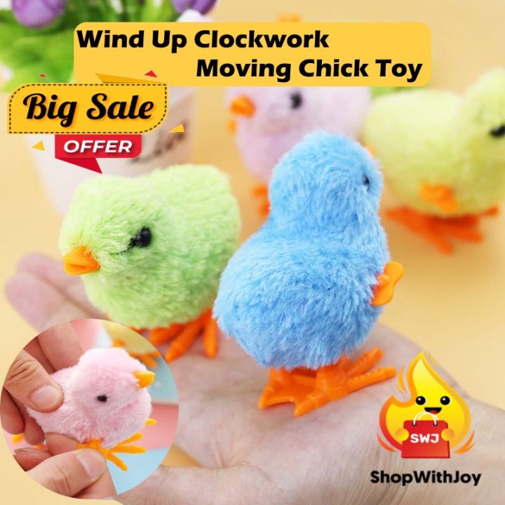 【ShopWithJoy】Wind Up Cute Plush Stuffed Chicken Clockwork Jumping ...