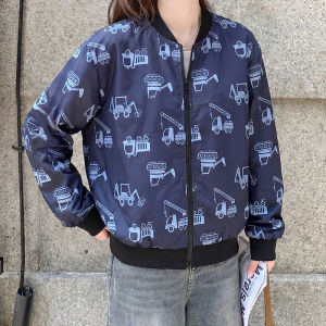 Jacket For Women clothes jacket Long Sleeve Printed with zipper 61212