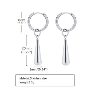 Titanium Steel Waterdrop Earrings for Women Gold Stainless Steel Dangle Earrings as Statement Accessories