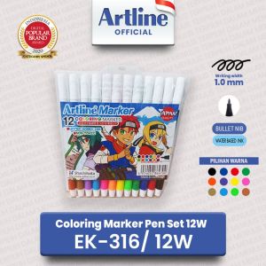 ARTLINE Spidol Mewarnai Marker SET 12 Colours EK-316/12W