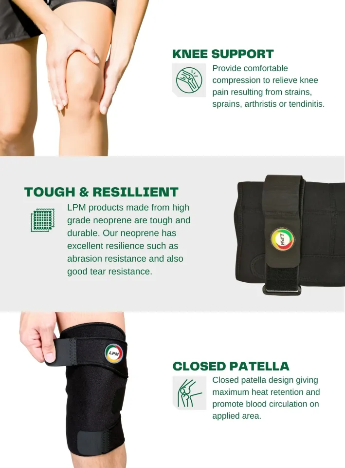 LPM Knee Guard 756 Closed Patella Knee Support Adjustable Velcro Knee Brace  Medically Approved Guard Lutut