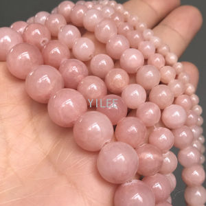 Natural Stone Light Pink Jades Beads Round High Quality Loose Spacer Beads For Jewelry Making DIY Bracelets 15Inch 4/6/8/10/12mm H260529