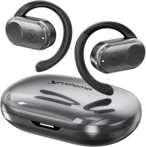 Open-Ear Headphones Wireless Bluetooth 5.3 Earbuds Comfort and Stable Fit 16.2mm Drivers Clear Calls Sweat Proof 30H Playtime Compatible with iPhone & Android (Beige)