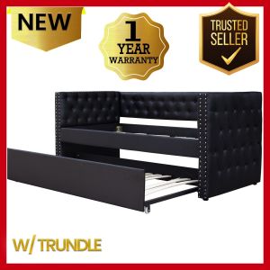 Flera/ Dagbadd Daybed w/ Trundle (Mattress not included)(Black Gray)