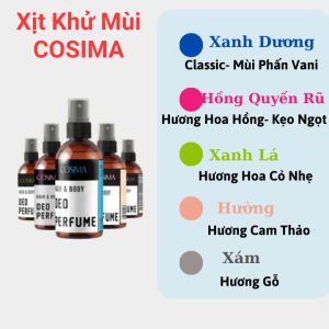 xịt khử mùi Cosima 60ml giảm hôi nách hôi chân hôi tóc ngăn tiết mồ hôi khô thoáng không gây ố vàng áo hương nước hoa