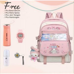 Tas Ransel anak CINNAMOROLL MY MELODY POMPO PURIN KUROMI TAS PUNGGUNG ANAK SEKOLAH